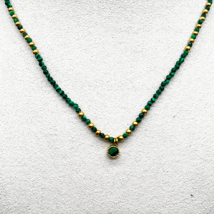 Green necklace with pendant