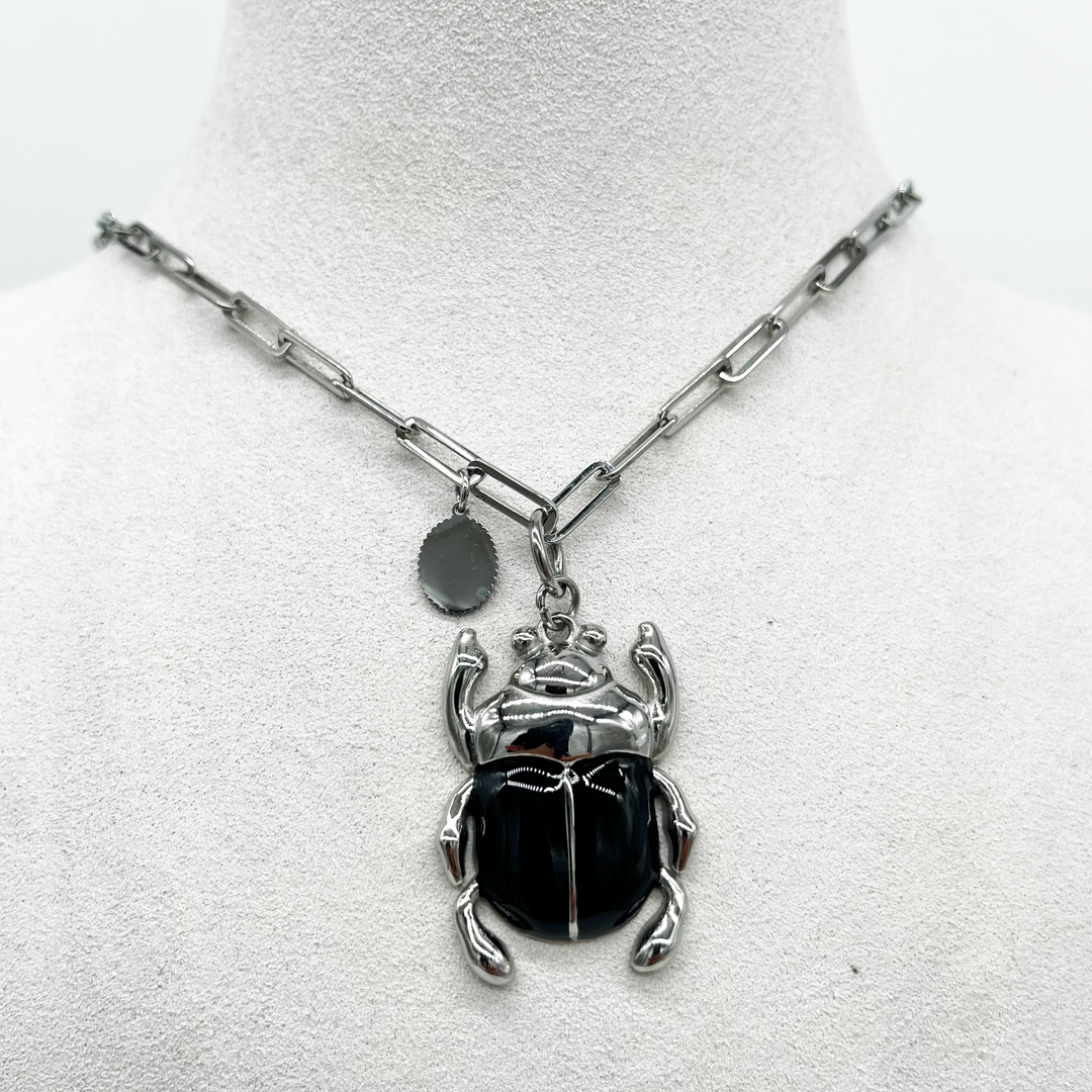 Necklace with a beetle