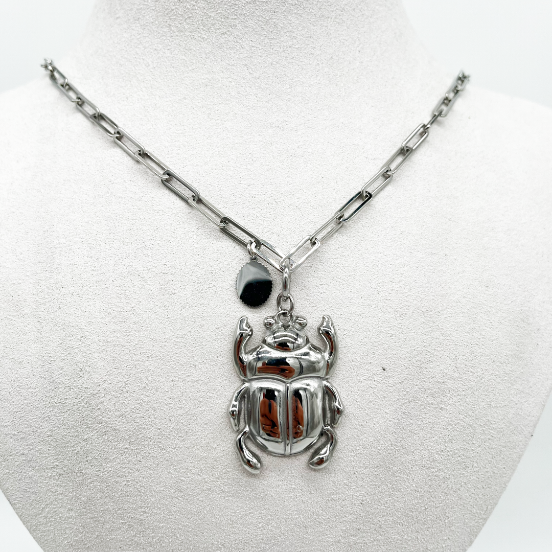 Necklace with a beetle