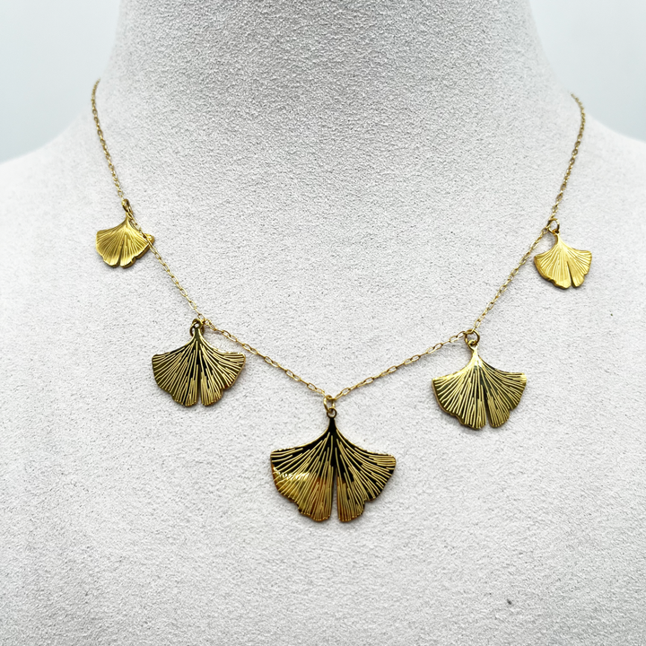 Ginkgo leaf necklace
