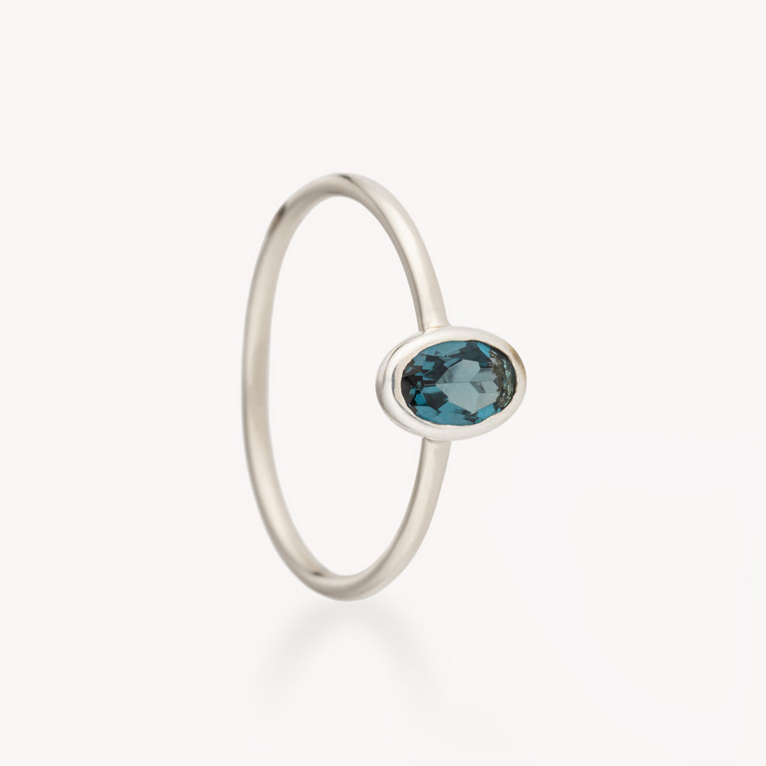 FACETED LONDON BLUE TOPAZ RING