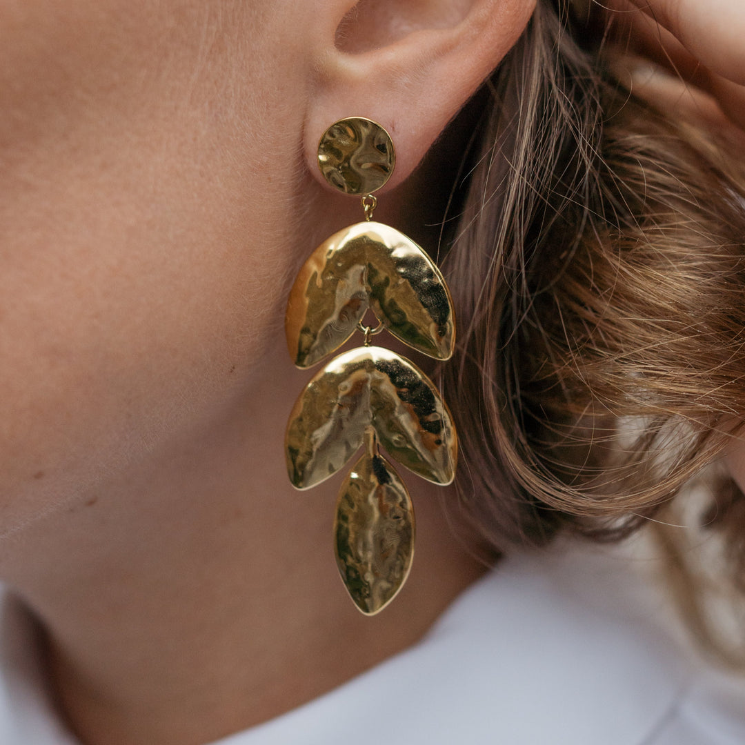 Long leaf earrings