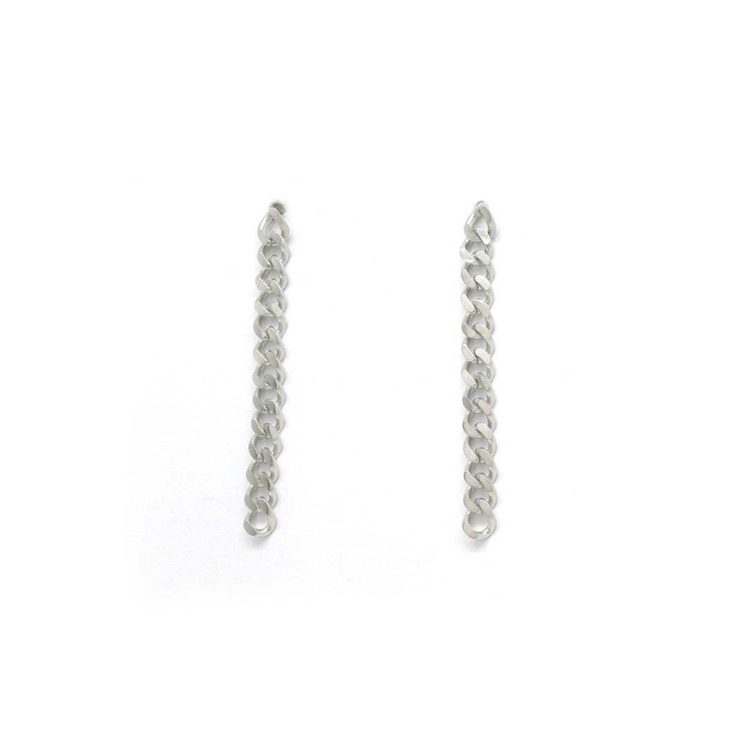 Silver chain earrings