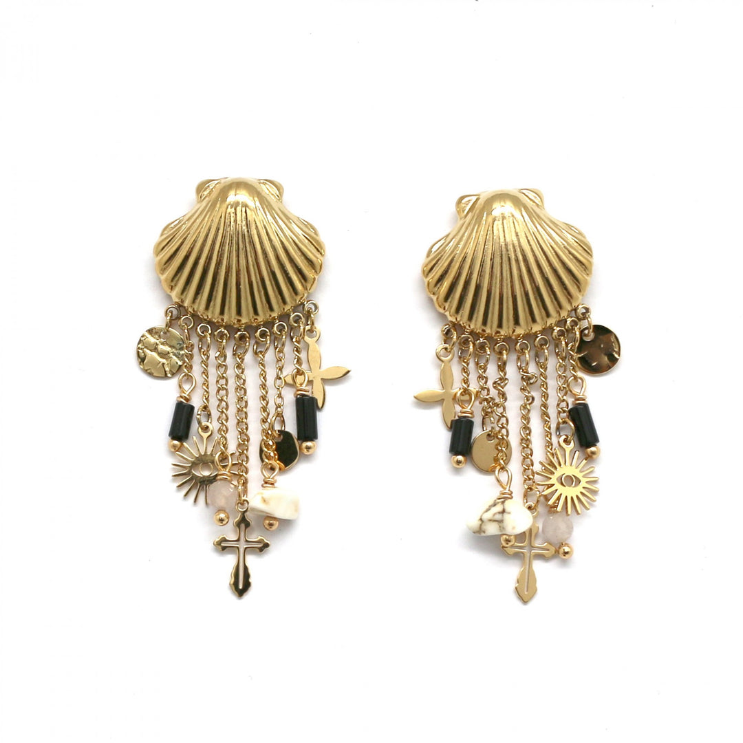 Tassel shell earrings