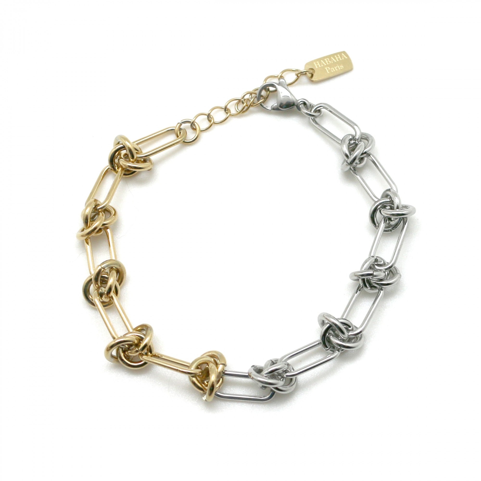 Two-color knotted bracelet