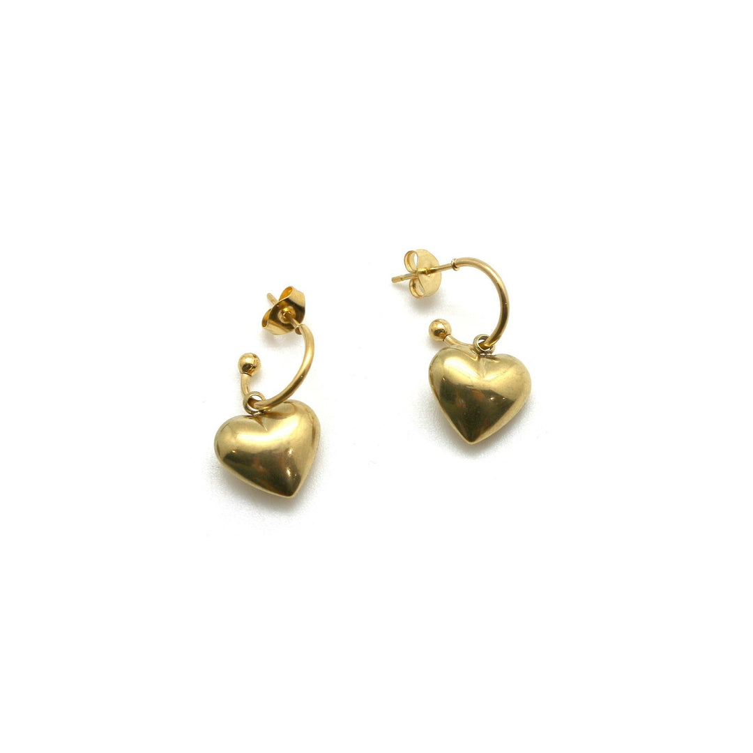 Golden heart hoop earrings