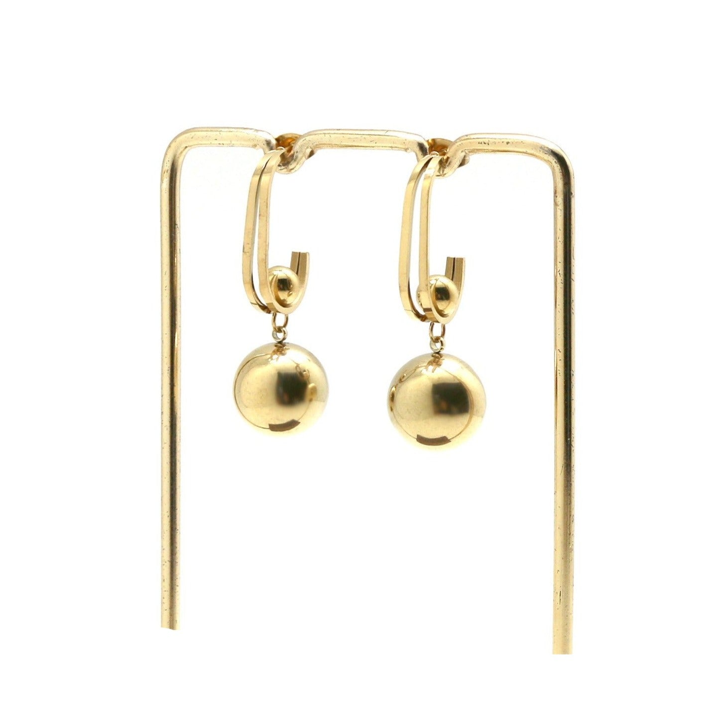 Ball hoop earrings