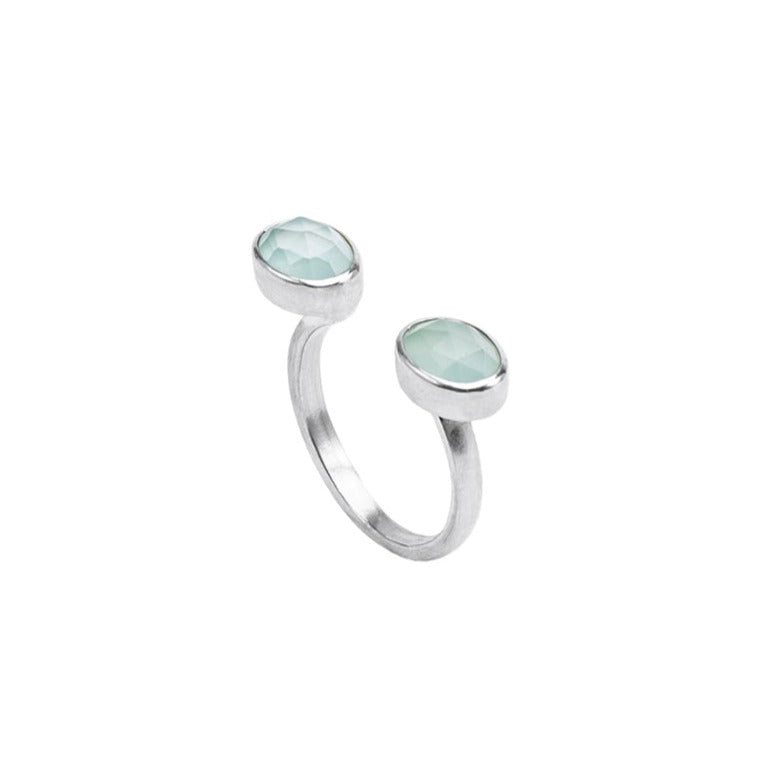 DOUBLE BLUE CHALCEDONY RING