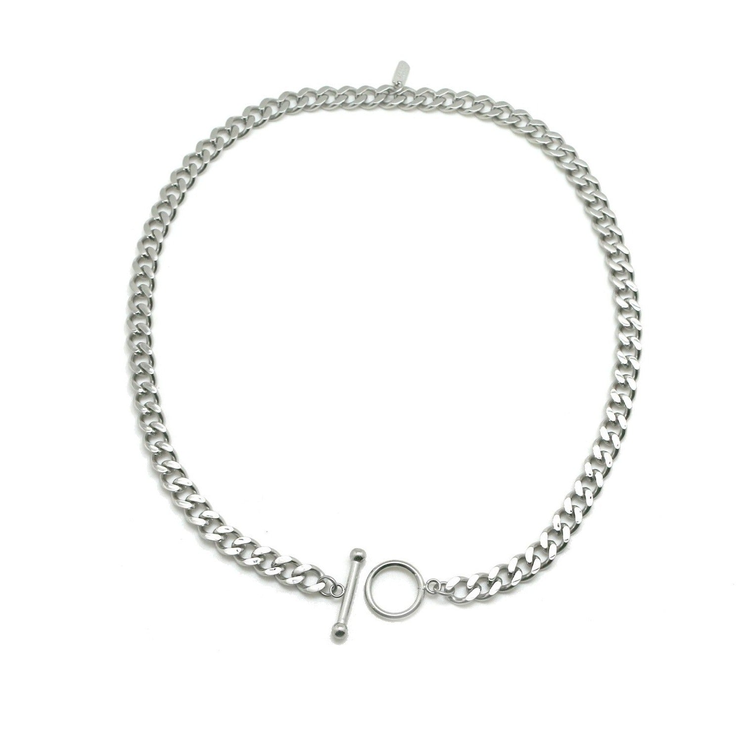 Silver T clasp necklace