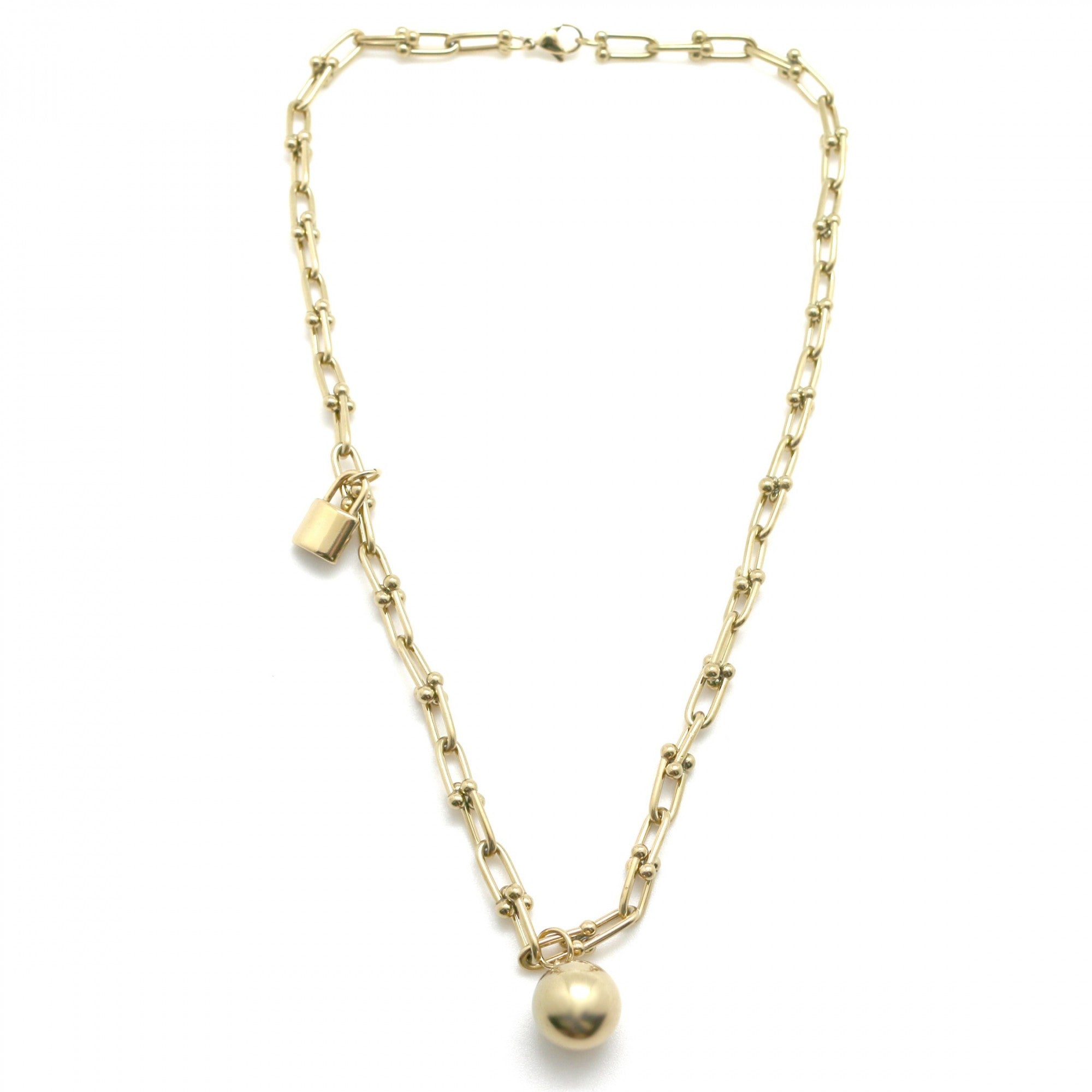 Golden ball link chain necklace
